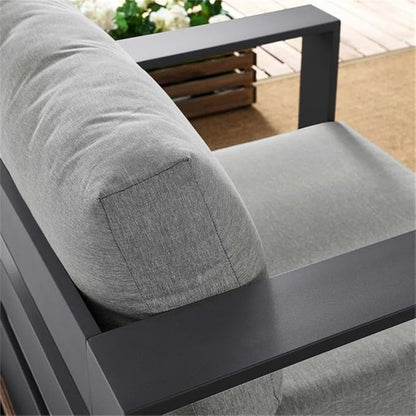 Modway Tahoe Aluminum Outdoor Patio Armchair in Gray Gray