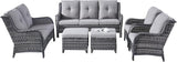 Rilyson Wicker Patio Furniture Set - 6 Piece Rattan Outdoor Sectional Conversation Sets with 1 Sofa, 1 Loveseat - Photo 3