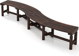 Giantex Wooden Outdoor Bench for 2-Person - Fire Pit Chair Bench with Fir Wood Top, Pine Wood Legs - Photo 1