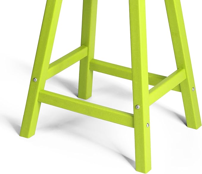 WestinTrends Malibu 24 Inch Outdoor Bar Stools, All Weather Resistant Poly Lumber Adirondack Counter Height Stools, Lime