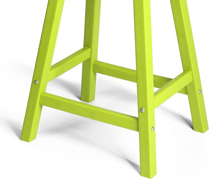 WestinTrends Malibu 24 Inch Outdoor Bar Stools, All Weather Resistant Poly Lumber Adirondack Counter Height Stools, Lime