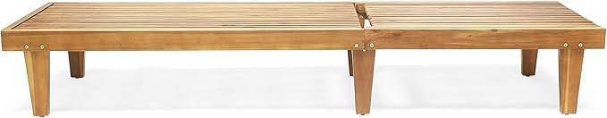 Christopher Knight Home Nadine Set of 2 Outdoor Patio Wood Adjustable Chaise Lounges, Acacia Wood Poolside Sun Lounger Set, Wooden Lounge Chair Outdoor, Teak
