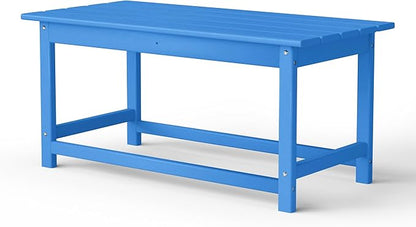 WestinTrends Malibu Outdoor Coffee Table, 35" x 17.5" All Weather Poly Lumber Patio Adirondack Coffee Table for Garden Lawn Porch Balcony, Pacific Blue