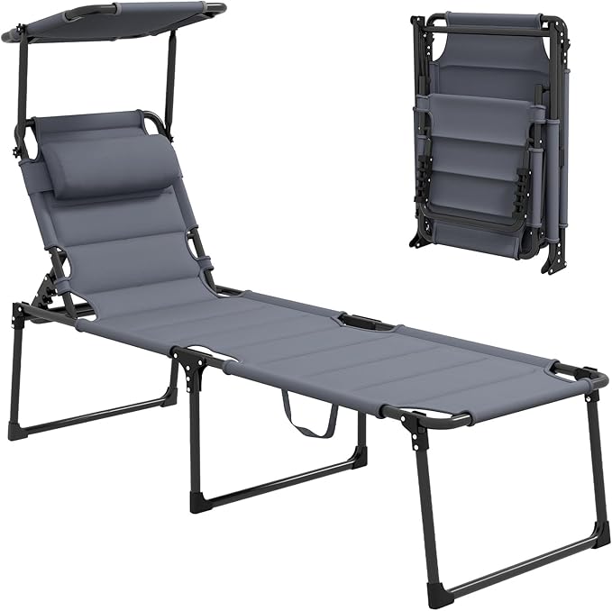 3-in-1 Oversized Sun Tanning Chair with Mat & Face Hole - Photo 1