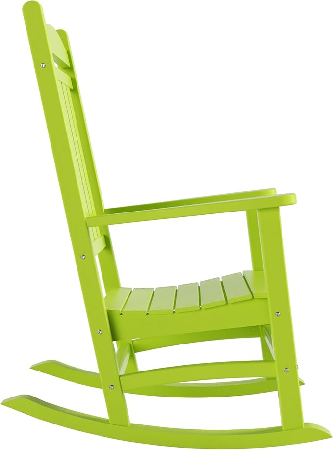 WestinTrends Malibu 3-Piece Set Outdoor/Patio Rocking Chairs with a Side Table (2 Seater), Lime
