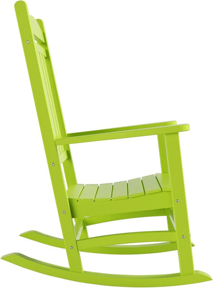 WestinTrends Malibu 3-Piece Set Outdoor/Patio Rocking Chairs with a Side Table (2 Seater), Lime