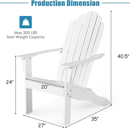 Tangkula Adirondack Chair, Acacia Wood Adirondack Lounger Chair, Outdoor Armchairs with Slatted Seating, Weather Resistant