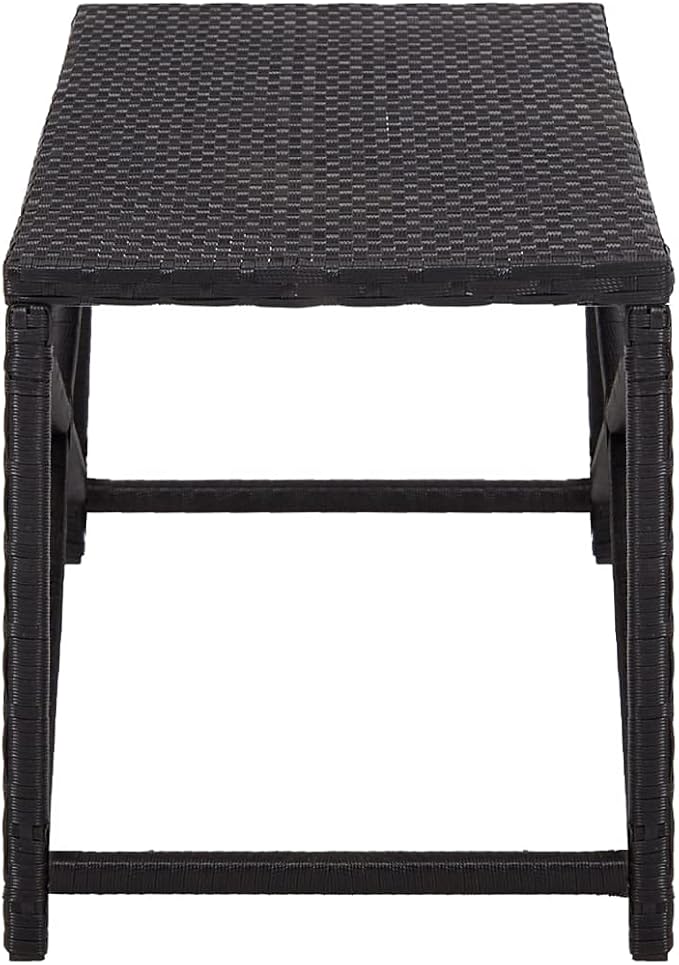 Industrial Style ,Patio Bench,Outdoor Bench,Garden Bench,Park Bench,Front Porch Chair, suitable for parks,Patio,Garden,Front Porch ,Lawn,Balcony,Backyard,Poolside,Terrace,47.2" Poly Rattan Black