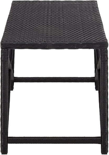 Industrial Style ,Patio Bench,Outdoor Bench,Garden Bench,Park Bench,Front Porch Chair, suitable for parks,Patio,Garden,Front Porch ,Lawn,Balcony,Backyard,Poolside,Terrace,47.2" Poly Rattan Black