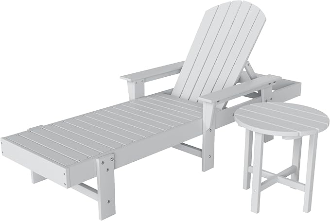 WestinTrends Dylan 2 Piece Adirondack Reclining Chaise Lounge with Arms White