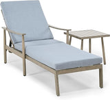 Outdoor Lounge Chair with Armrest, Patio Aluminum Chaise Lounge Set of 2, Adjustable Backrest with Rope Design - Photo 8