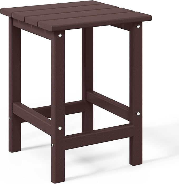 WestinTrends Malibu Square Outdoor Side Table for Adirondack Chair, Dark Brown - Photo 7