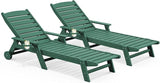 SERWALL Patio Chaise Lounge Chair Set of 2, 78'' Long 5-Positions Adjustable HDPE Outdoor Lounger for Pool - Photo 1