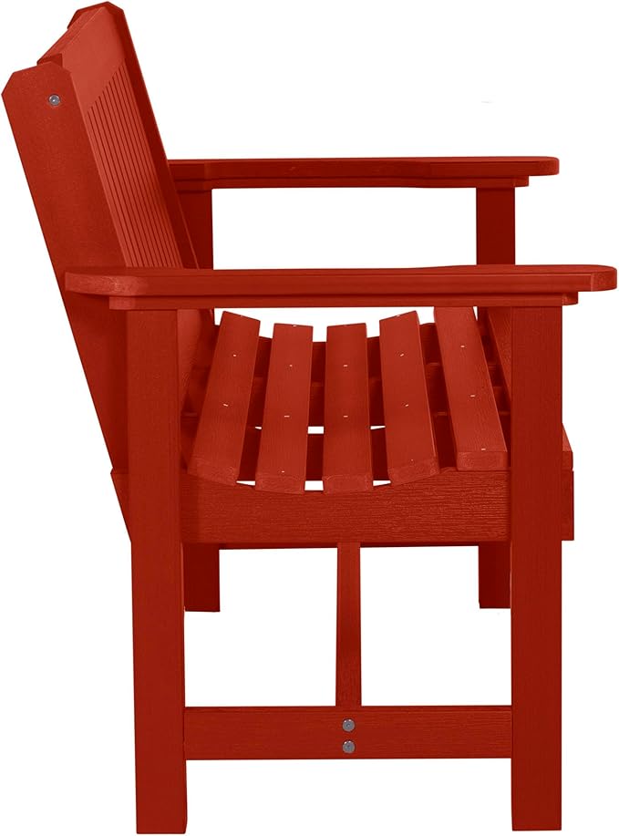 Sequoia Professional Commercial Grade Exeter Garden Bench, 4ft, Rustic Red
