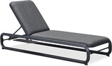 PURPLE LEAF Patio Chaise Lounge Outdoor with Cushion Aluminum Tanning Chair 1 Piece Lounge Adjustable Reclining Dark - Photo 1