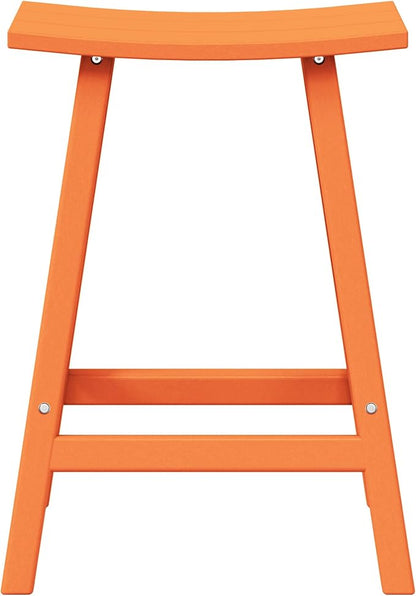 WestinTrends Malibu 24 Inch Outdoor Bar Stools, All Weather Resistant Poly Lumber Adirondack Counter Height Stools, Orange