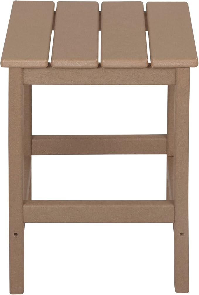 WestinTrends Malibu 3-Piece Set Outdoor Coffee and Side Table for Adirondack Chair, Weathered Wood - Photo 6