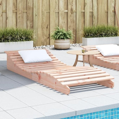 Full-Sized Foldable Sun Lounger for Patio and Pool, Solid Douglas Fir Wood with Adjustable Backrest, Brown Outdoor Chaise Lounge for Garden, Balcony, Comfortable Ergonomic Design