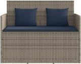 Patio Bench with Cushions Gray Poly Rattan Deck Bench Outdoor Bench Garden Bench Porch Bench for patios, Gardens, Decks - Photo 5