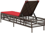 Patio Sun Lounger with Cushion, Adjustable Outdoor Chaise Lounge - Photo 6