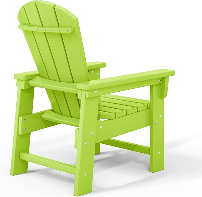 WestinTrends Malibu Kids Outdoor HDPE Adirondack Plastic Patio Chair, Lime