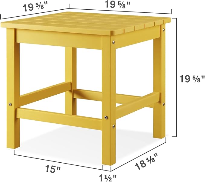 Psilvam Oversized Outdoor Side Table, 19.68" Poly Lumber Adirondack Side Table - Photo 3