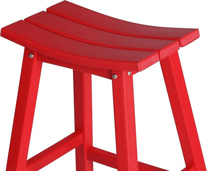 WestinTrends Malibu Malibu 29 Inch High Backless Seat Bar Stools (Set of 3), Red
