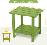 Adirondack Outdoor Side Table with Wood-Like Grain, 16.6" Small Patio End Table - Photo 3