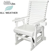 Fortune Candy Wooden Patio Glider for One Person, with High Backrest and Deep Contoured Seat, Solid Fir Wood - Photo 3