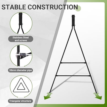 Zimtown Outdoor Swing Frame, Porch Swing Stand,Weatherproof Powder-Coated Metal, 450 lbs Weight Capacity, Sturdy No Wobble, Compatible with Hanging Chairs Swings, for Balcony, Backyard, Garden