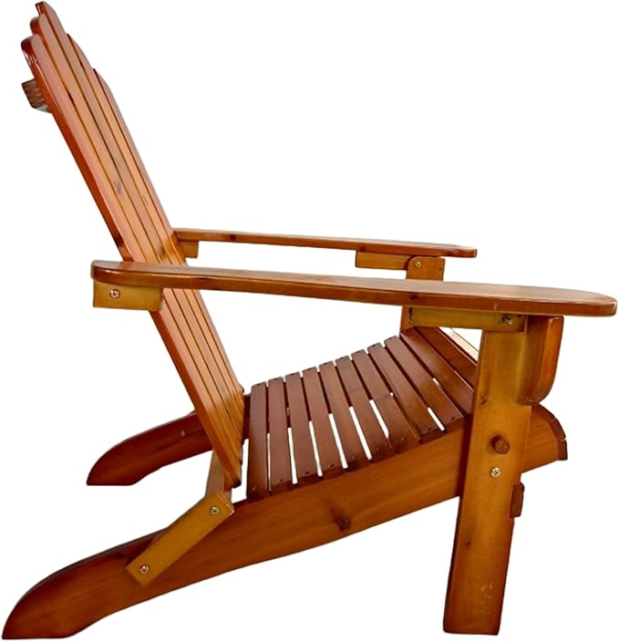 Outdoor or Indoor Wood Adirondack Chair, Foldable, Oak