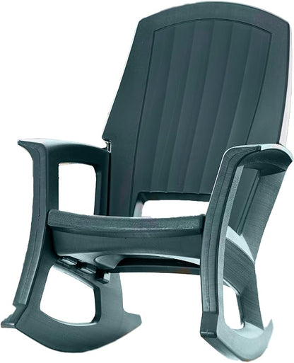 Semco Rockaway Heavy-Duty All-Weather Low Maintenance Easy Assembly Plastic Outdoor Rocking Chair for Deck and Patio, Green (4 Pack)