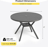 Betterhood 42” Outdoor Patio Table, Metal Patio Dining Table for All Weather, Round Outdoor Coffee Table - Photo 3