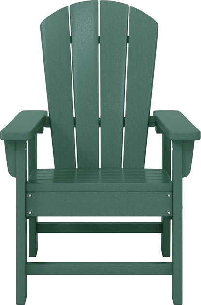 WestinTrends Malibu Kids Outdoor Adirondack Plastic Patio Chair (Set of 2), Dark Green