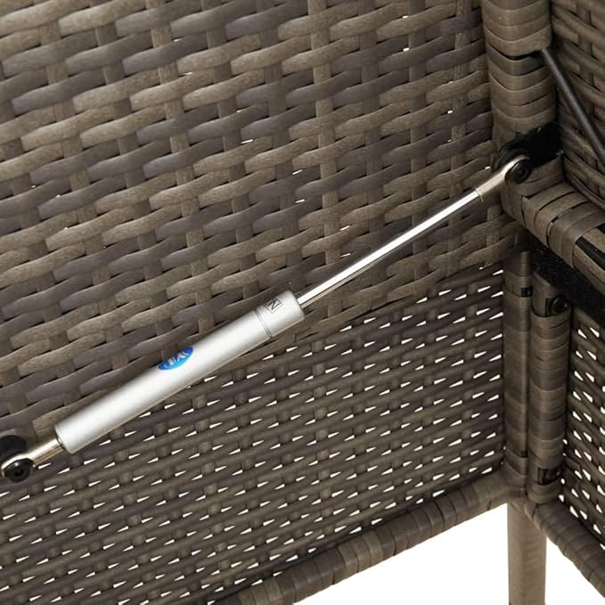 Garden Bench Deck Bench Patio Bench with Cushions Gray Poly Rattan - Photo 8
