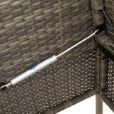 Garden Bench Deck Bench Patio Bench with Cushions Gray Poly Rattan - Photo 8
