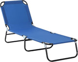 Outsunny Folding Chaise Lounge Pool Chairs, Outdoor Sun Tanning Chairs with 5-Level Reclining Back - Photo 1