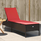 Brown Patio Sun Lounger 78x22x38 in Adjustable Reclining Outdoor Lounge Chair with UV PE Rattan, Steel Frame - Photo 1
