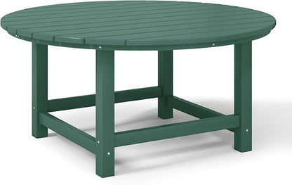 WestinTrends Dylan 5-Piece Outdoor Patio HDPE Adirondack Chair with Round Coffee Table Conversation Set, Dark Green