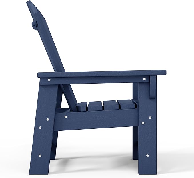 WestinTrends Malibu Kids Outdoor HDPE Adirondack Plastic Patio Chair, Navy Blue