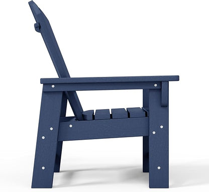 WestinTrends Malibu Kids Outdoor HDPE Adirondack Plastic Patio Chair, Navy Blue