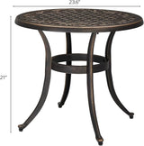 Bonnlo 23.6 Inch Cast Aluminum Outdoor Side Table, Anti-Rust Coffee Bistro Table for Outdoor, Patio, Garden, Porch - Photo 3