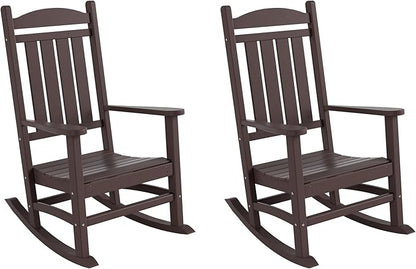 WestinTrends Malibu 3-Piece Set Outdoor/Patio Rocking Chairs (2 Seater), Dark Brown