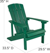 Flash Furniture Charlestown Commercial Grade Indoor/Outdoor Adirondack Chair - Photo 3