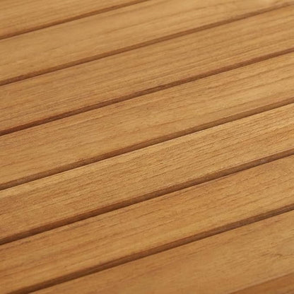 Brown Teak Wood Outdoor Coffee Table, Durable Weather-Resistant Teak, 59W X 23.5D X 17.5H Inches, Patio and Garden Decor