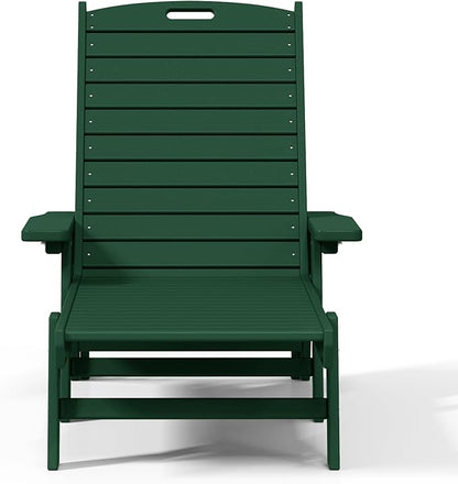 WO WESTIN OUTDOOR HDPE Laguna Poly Reclining Chaise Lounge, Dark Green