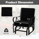 Tangkula Outdoor Patio Glider, Metal Framed Gliding Chair with Cushion - Photo 3