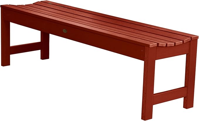highwood Lehigh Picnic Garden Bench, 5 feet, Rustic Red
