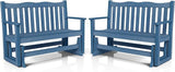 Stoog Outdoor Gliders Set of 2, All-Weather HIPS Glider Bench for Porch, Never Fade or Rot, Blue - Photo 1