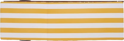 SAFAVIEH Outdoor Patio Furniture Collection - Newport Natural Solid Wood Chaise Lounge Chair with Yellow Stripe Cushion, Adjustable Backrest (PAT7316Y)